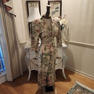 80's Vintage Karen Alexander Chintz Ecru Dress S